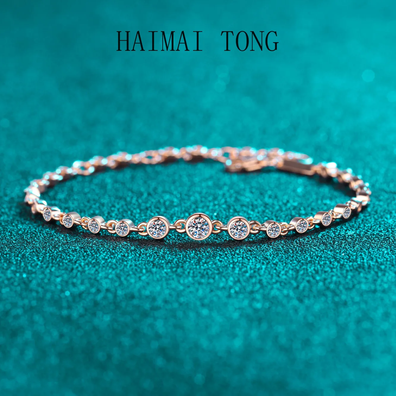 

HAIMATONG PT950 Platinum Women's Light Luxury, niche, exquisite, high-end, minimalist and personalized moissanite bracelet