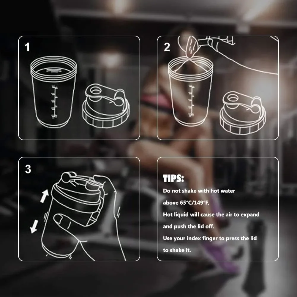 Premium Protein Powder Shaker Cup 16 Oz Fitness Sports Mixer Bottle Leak-proof Water Cup Perfect for Pre-Workout Use BPA Free image 5