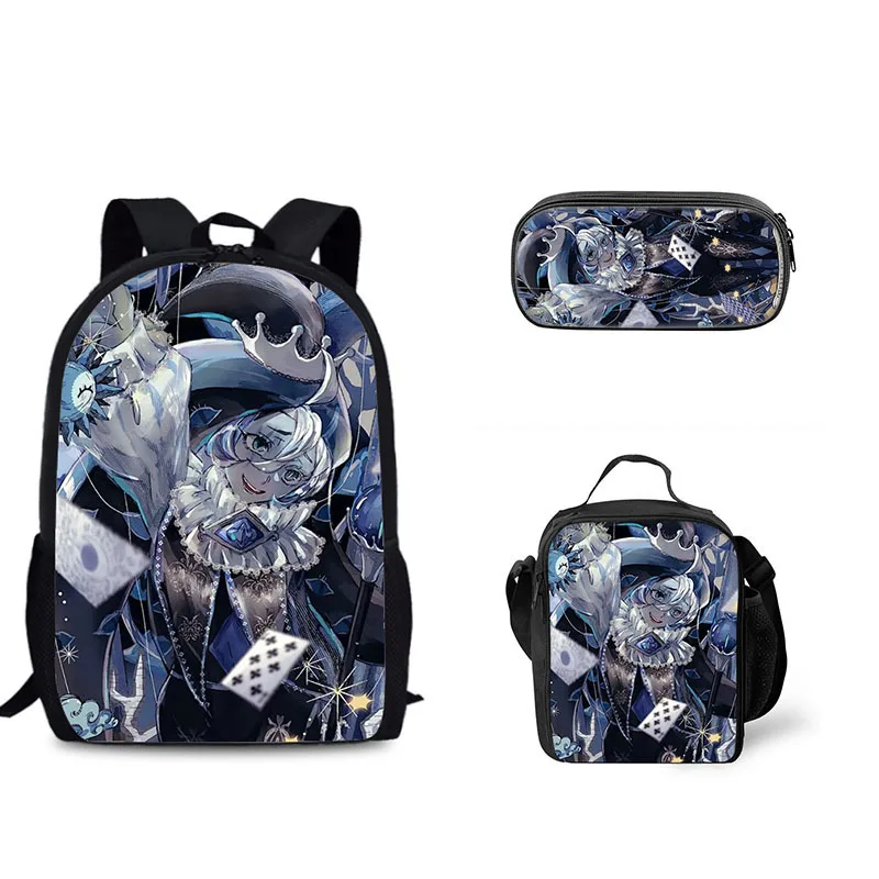 Keksspiel Studentenrucksack dreiteiliges Set Shadow Milk Cookie peripherer Kinderrucksack Essensbeutel Federmäppchen-Set