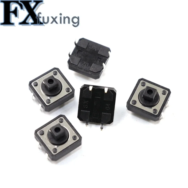 50PCS 12x12x7.3 mm Tactile Switches Square Push Button Tact Switch 12*12*7.3 mm Micro switch B3F-4055 12*12*7.3mm Black Yellow