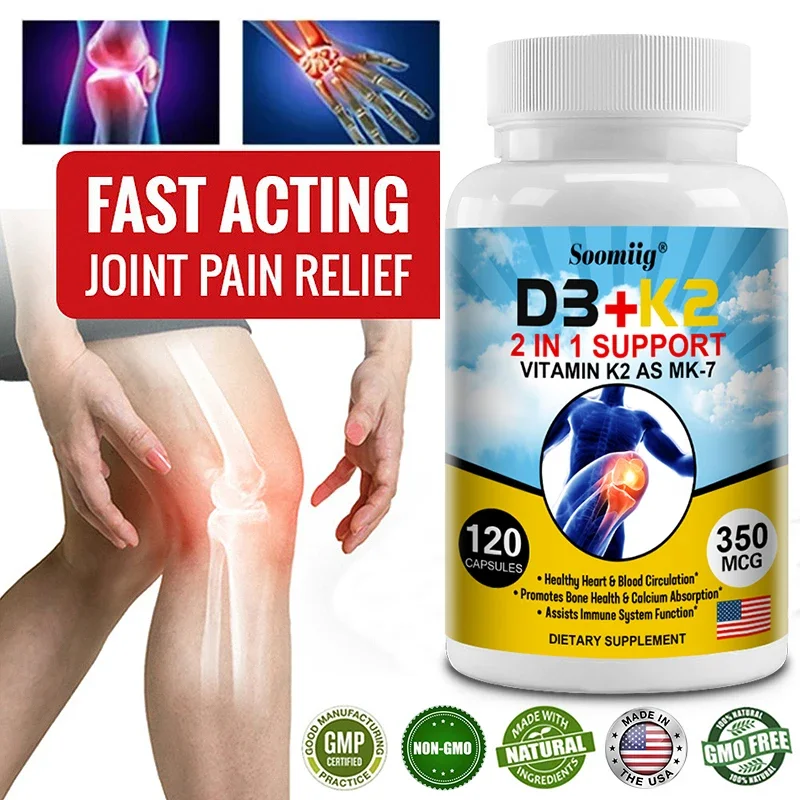 Soomiig-Capsules végétariennes Vitamine D3 + K2, Township avec métabolisme du calcium, JoendocSophia Health, Santé du cœur et du système immunitaire