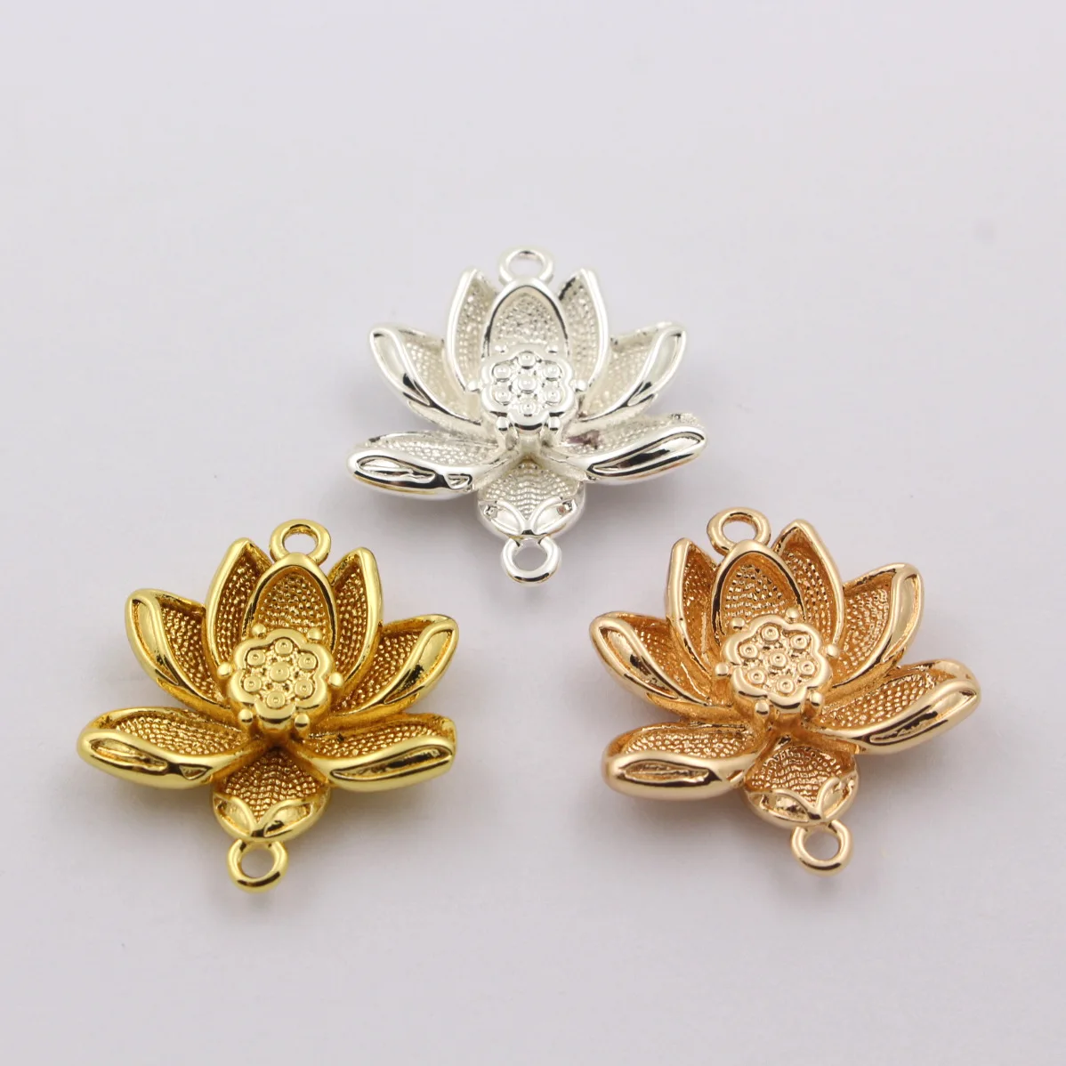 

10pcs DIY Jewelry Accessories 20x19mm Brass Casted Lotus Flower Pendant Linkers Connectors Decoration Stamping Quality