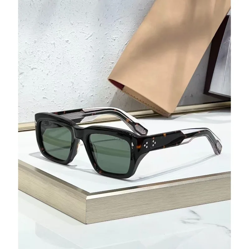JMM WALKER Handmade Square Acetate Sunglasses - Japanese Designer UV400 Protection Unisex Vintage Photochromic Glasses with Case