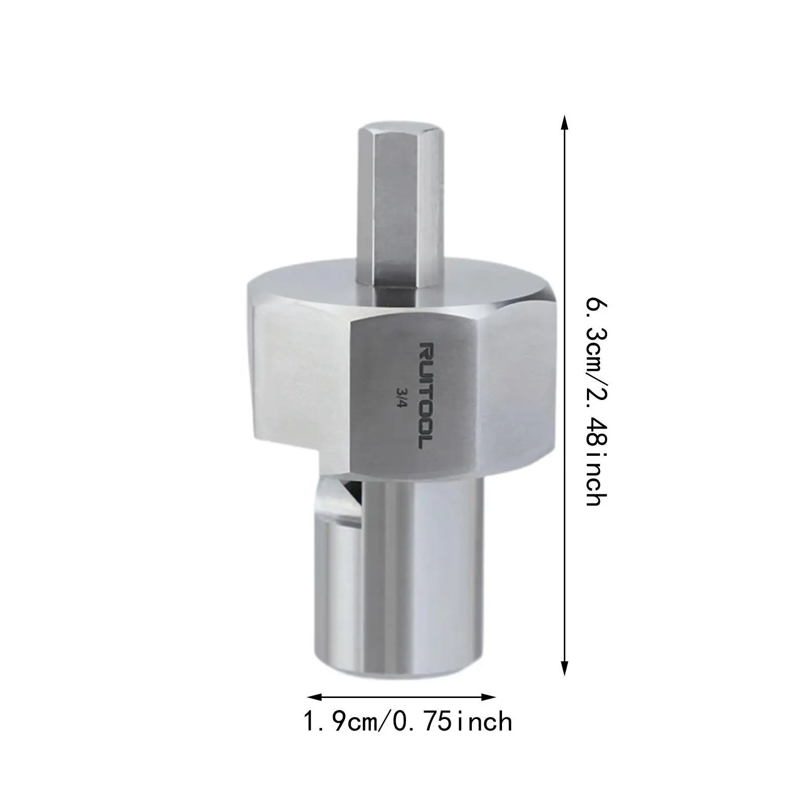 Alésoir de chanfrein de trou de chien de banc en acier inoxydable, outil de travail de calcul, assemblage simple, longueur de 3/4 cm pour perceuse électrique, 6.3"