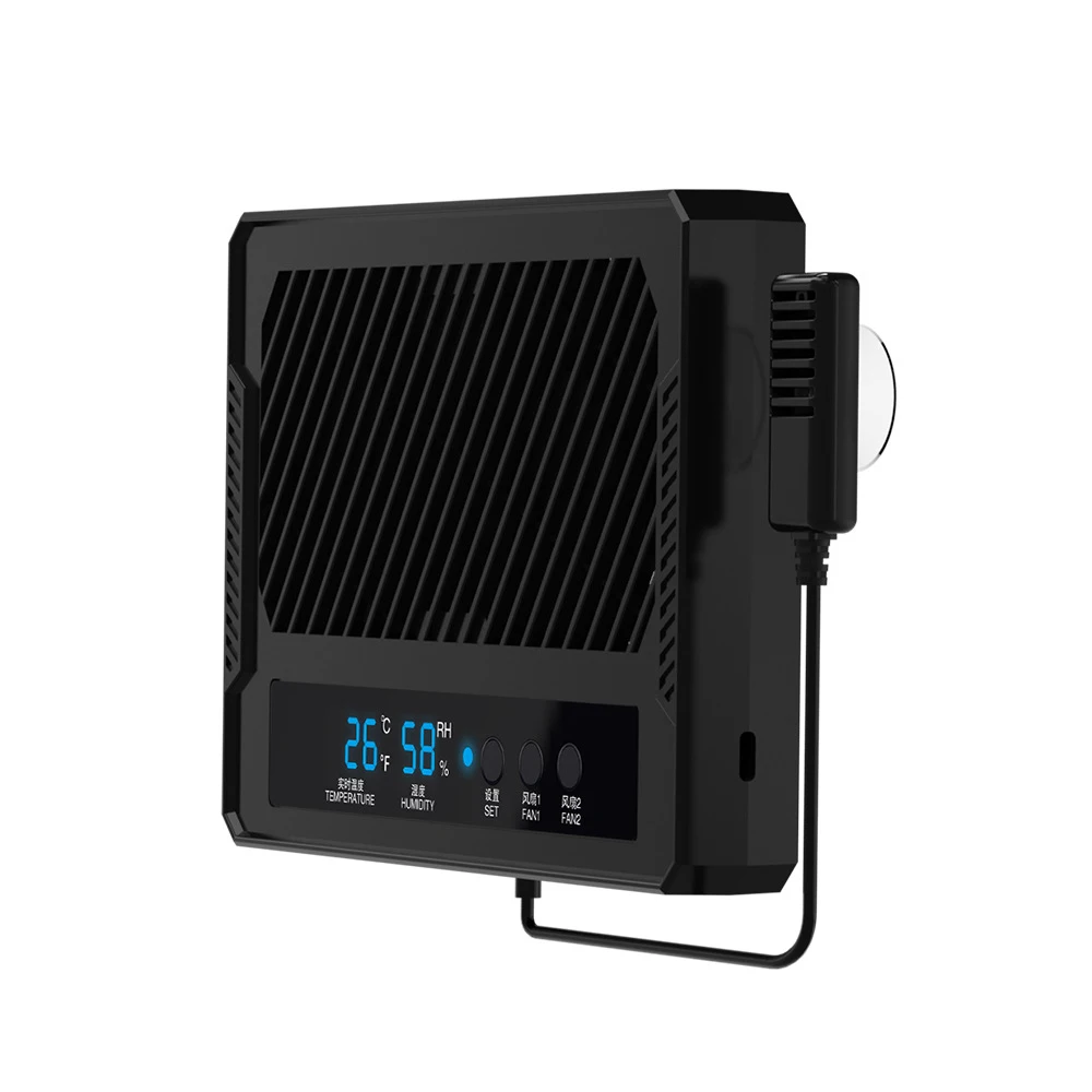 الذكية صف مزدوج مروحة الزواحف البرمائيات السحلية الزحف صندوق تغذية الحيوانات الأليفة درجة حرارة ثابتة الرطوبة شاشة عرض متكاملة #4