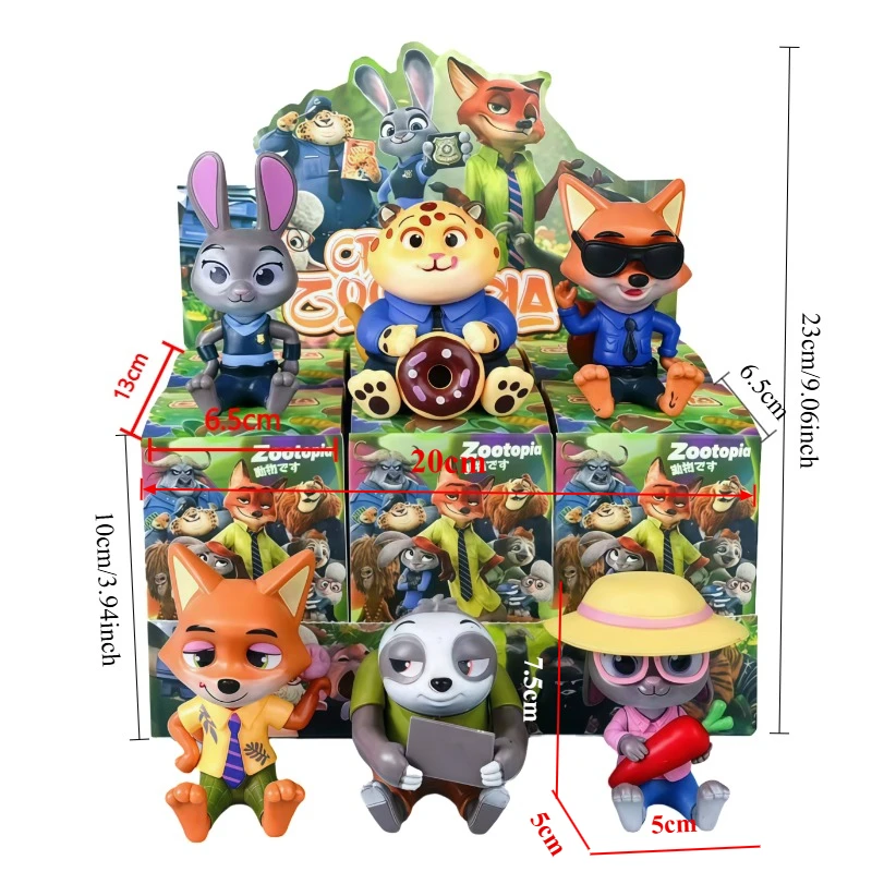 Creativity Zootopia Anime Model Ornament Judy & Nick Blind Box Trendy Handmade Cartoon Blind Box Gift Toy Christmas Gift for Kid