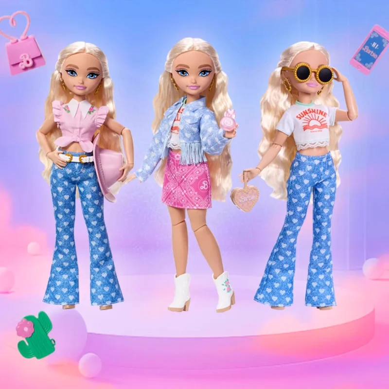 Barbie Dream Besties Series Fashionable Princess Dress-Up Doll Set Festival Looks Multiple Accessories Girls Toy Gift Playset