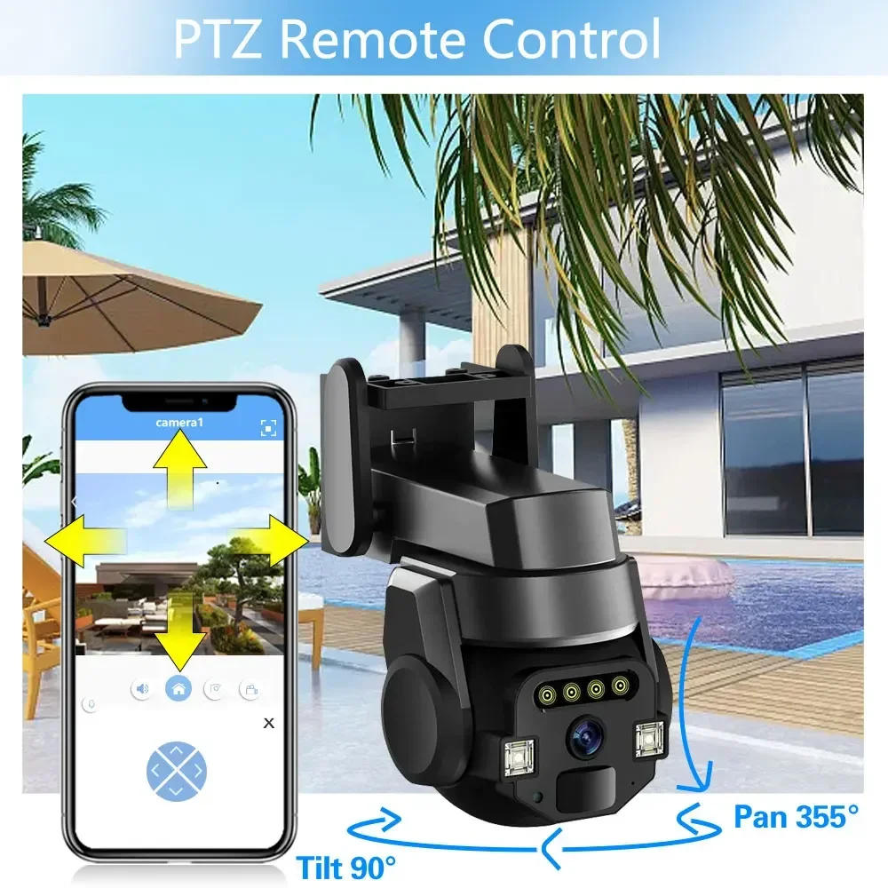 5MP 360 Беспроводная уличная Wi-Fi камера безопасности TUYA Smart Life Домашняя PTZ-камера видеонаблюдения IP-камера видеонаблюдения с автоматическим отслеживанием аудиокамеры