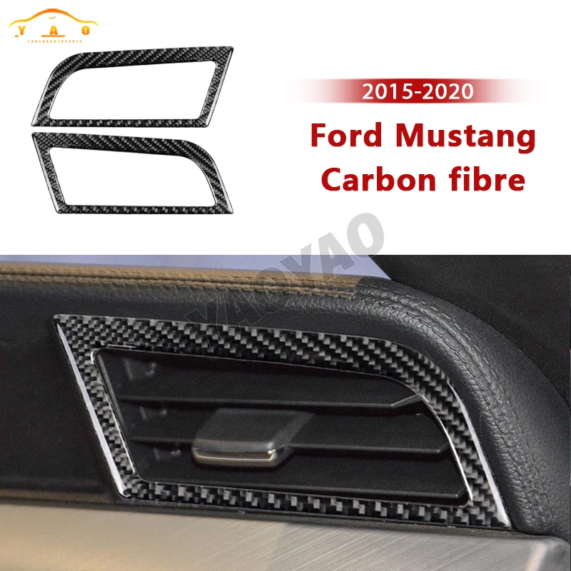 

Carbon Fiber Auto Dashboard Left and Right Air Vents Trim Stickers Frame For Ford Mustang GT 2015-2021 Car Interior Accessories