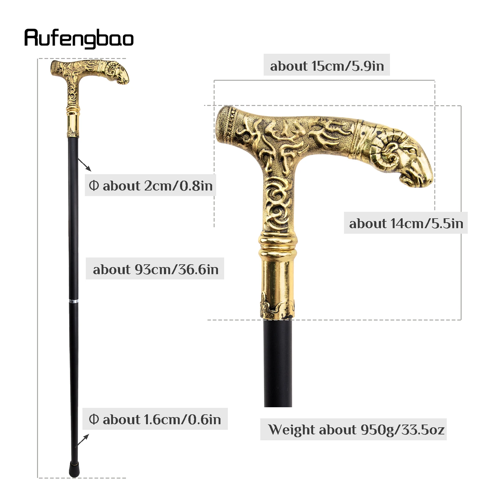 الذهبي الماعز مقبض المشي عصا ، نمط الفاخرة ، موضة أنيقة المشي عصا ، الزخرفية تأثيري قصب مقبض الكروشيه ، 90 سنتيمتر