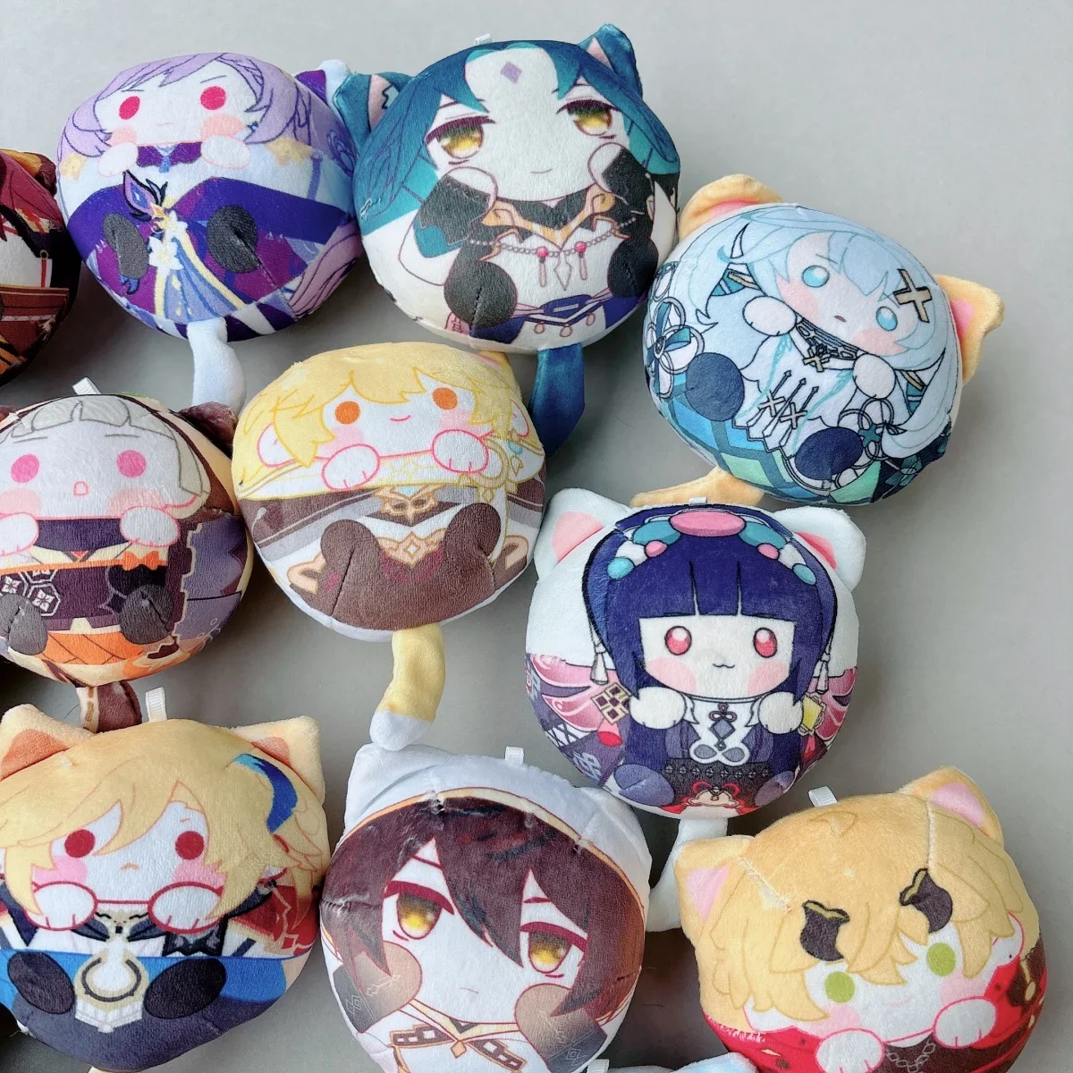 Cute Dango Genshin Impact 10cm Plush Keychain Yae Miko Wanderer Tartaglia Stuffed Character Bag Ornament Gift For Fans