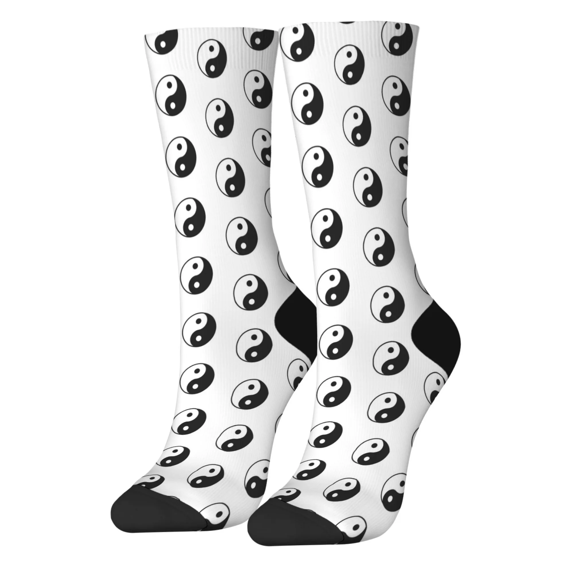 

Носки для боевых искусств Инь-Ян. Черно-белые носки до середины икры на тему тай-чи. Одинаковые традиционные модели. Тренировка боевых искусств.
