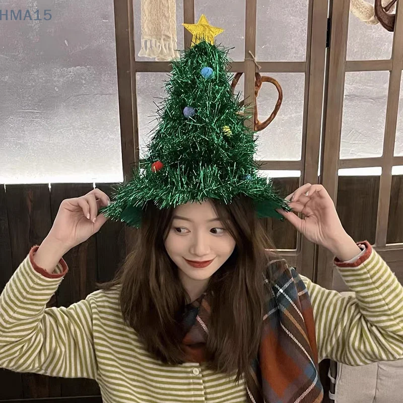 크리스마스 머리띠 크리스마스 트리 산타 모자 헤어 밴드, 2024 크리스마스 장식, 가정 소녀 여성 2025 새해 선물 Navidad