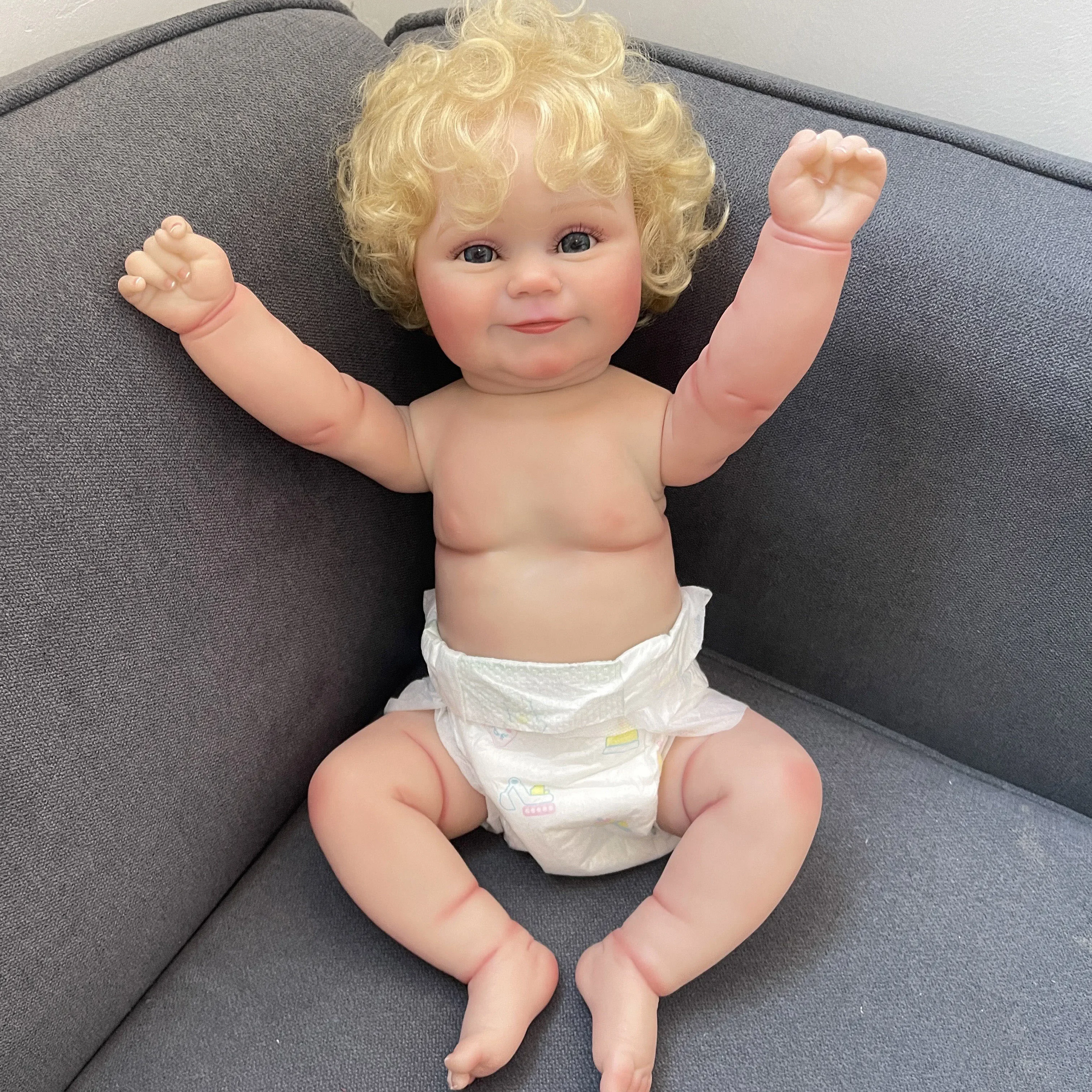 48CM Maddie Full body Vinyl Silicone Newborn Reborn Baby Dolls with 3D Skin Multiple Layers Painting with Visible Veins Doll