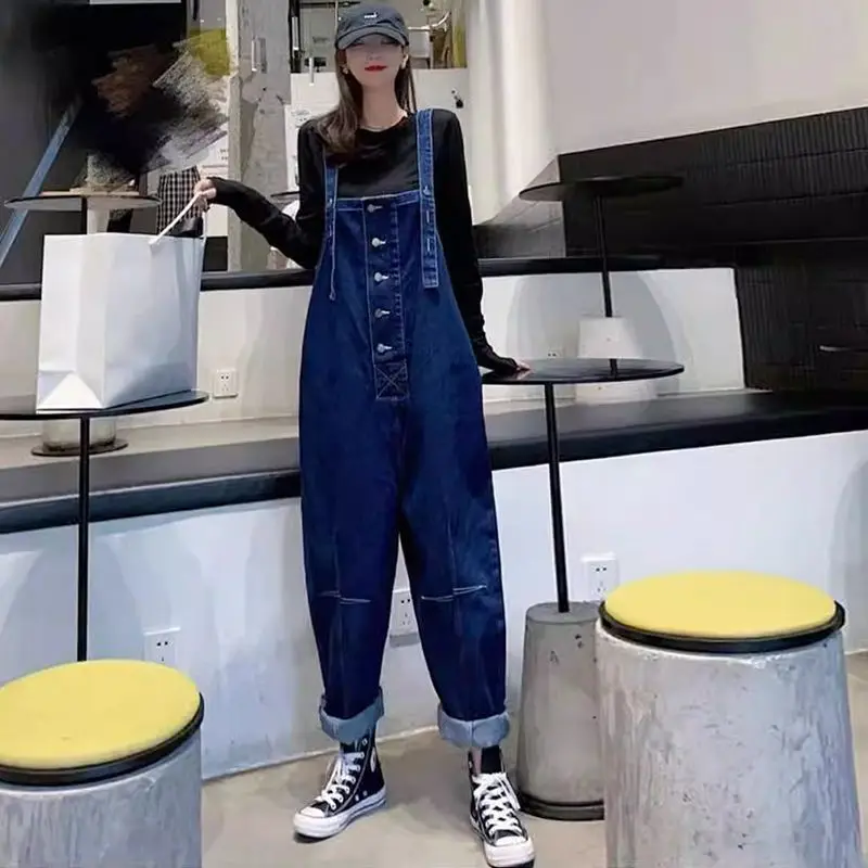 

Slimming Effect Design Sense Denim Overalls Women's Spring Autumn 2024 New Large Size Faionable And Ele One-Piece Pants