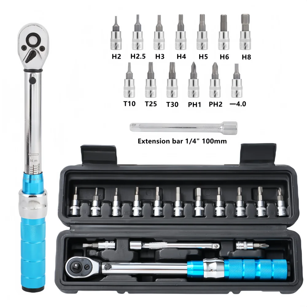 15PCS Torque Wrench Set 1/4