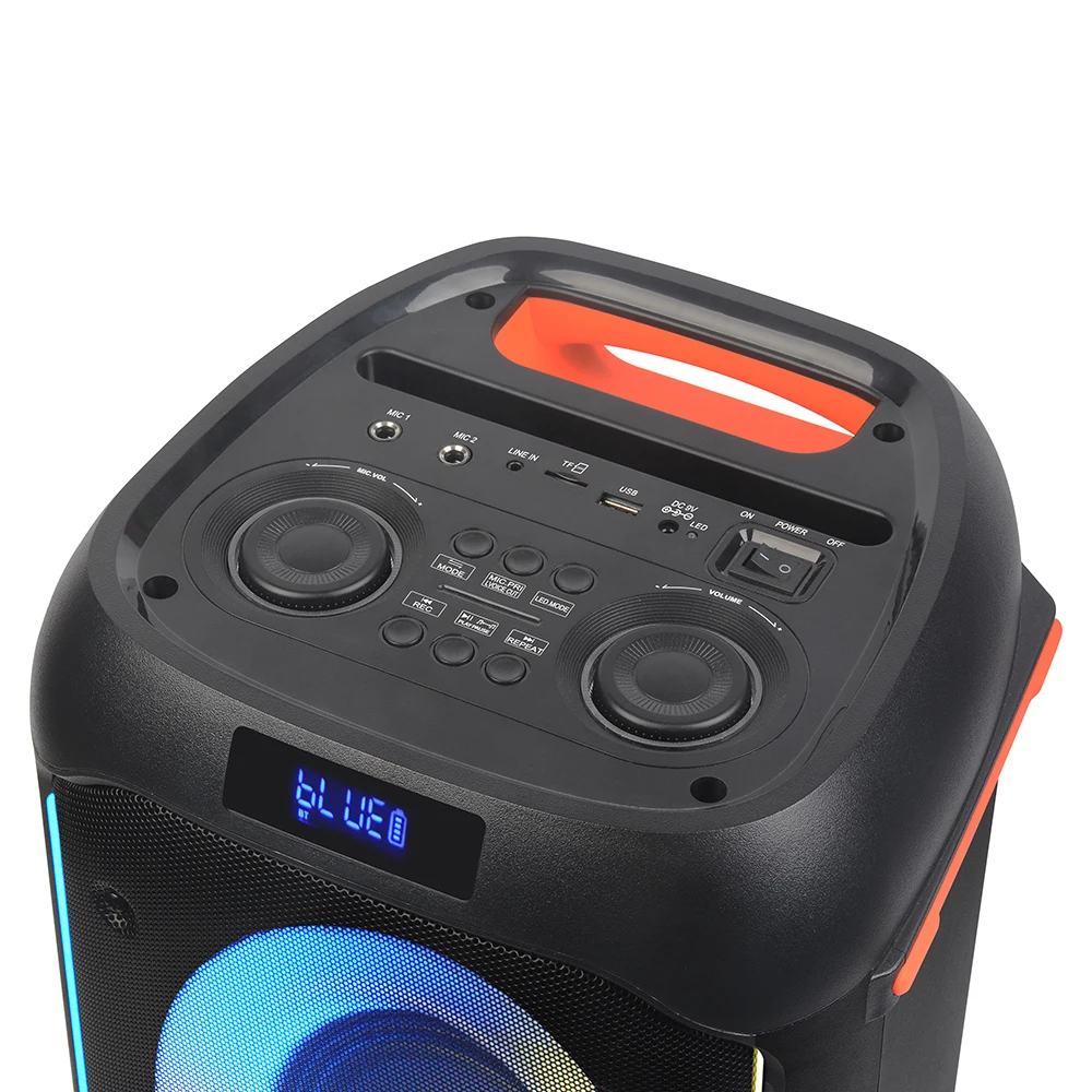 NDR Speaker High Power Dual 6.5 Inch Party Speaker 40W Outdoor Led Light Outdoor Audio Portable Audio Bluetooth Speaker