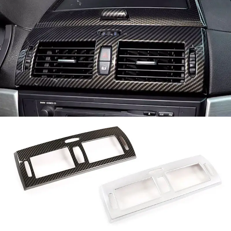 

Car Accessories ABS Center Console Air Outlet Frame Cover Trim For BMW X3 E83 2006 2007 2008 2009 2010 Carbon Texture / Silver