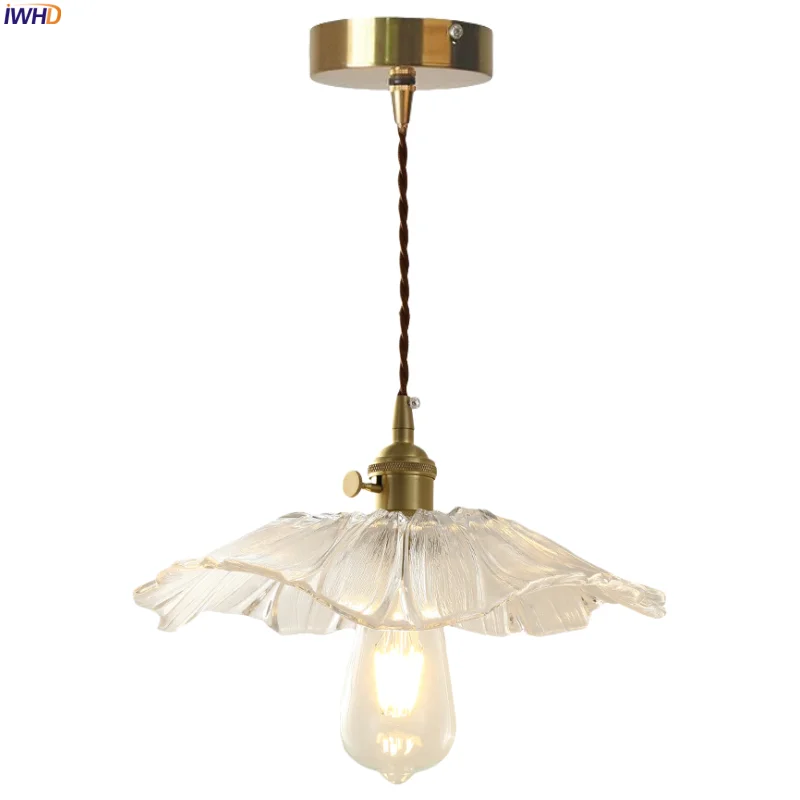 

IWHD Home Decor LED Pendant Lights Nordic Modern Living Room Bedroom Kitchen Restaurant Glass Hanging Lamp Lighting Luminaire