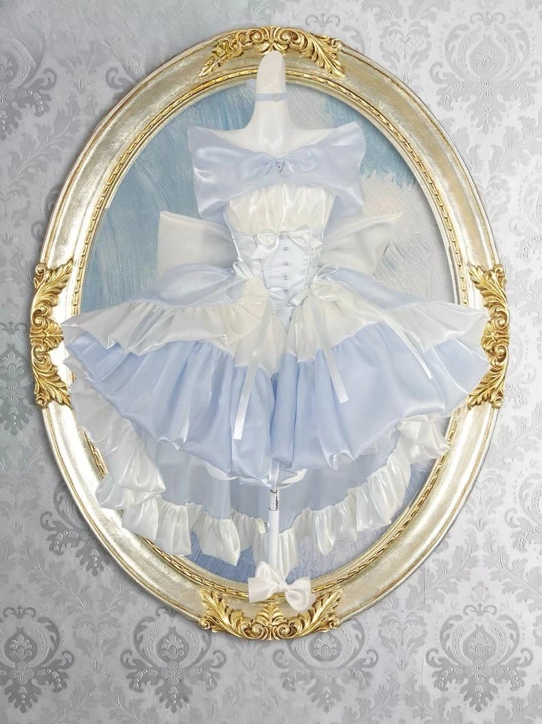 2025 جديد الحلو تصميم لوليتا القوس فستان بلا أكمام الربط عالية الخصر الخصر رقيقة رقيق الأميرة فساتين حفلات أعياد ميلاد زائدة #4