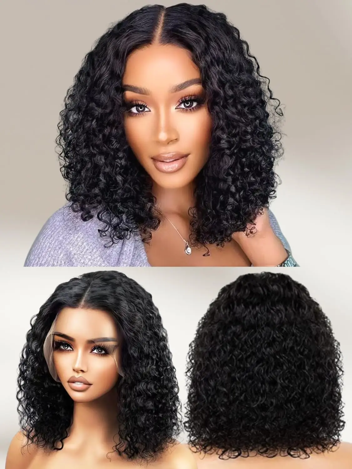 

Short Bob Wigs 13x4 Deep Curly Lace Front Wigs Human Hair For Women Glueless HD Lace Front Wigs Pre Plucked with Baby Hair