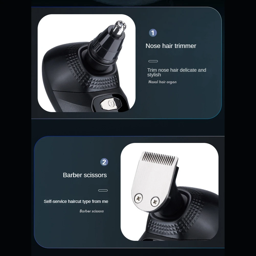 6 in 1 Electric Head Shavers Multifunctional 8 Floating Heads Shaver for Bald Men LED Display Electric Shavers