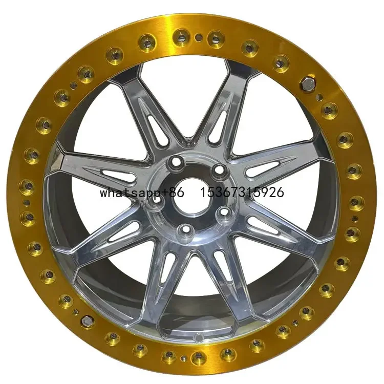 Doublock Forged Wheels passenger car wheels 19 inch rims custom 5x120 Golden Polished 2-Pc 17 18 5 114