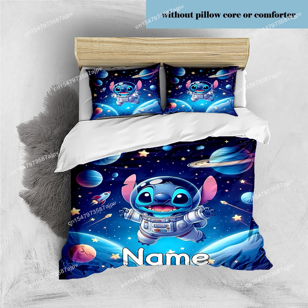 Personalized Duvet Custom Cute Stitch Bedding Set King Twin Double 3 Piece Polyester Duvet Cover Set Christmas Gift Decor-QIANG