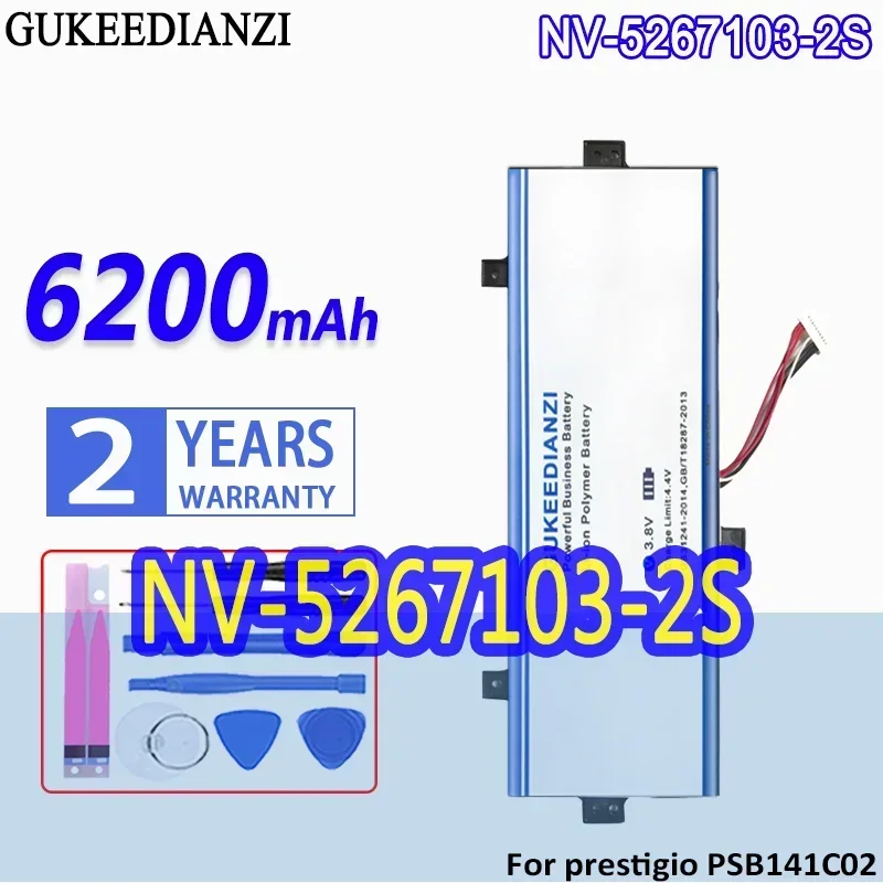 

6200mAh For Prestigio PSB141C02 Smartbook 141 C2 Notebook Long-Lasting Performance Laptop Battery Stable NV-5267103-2S