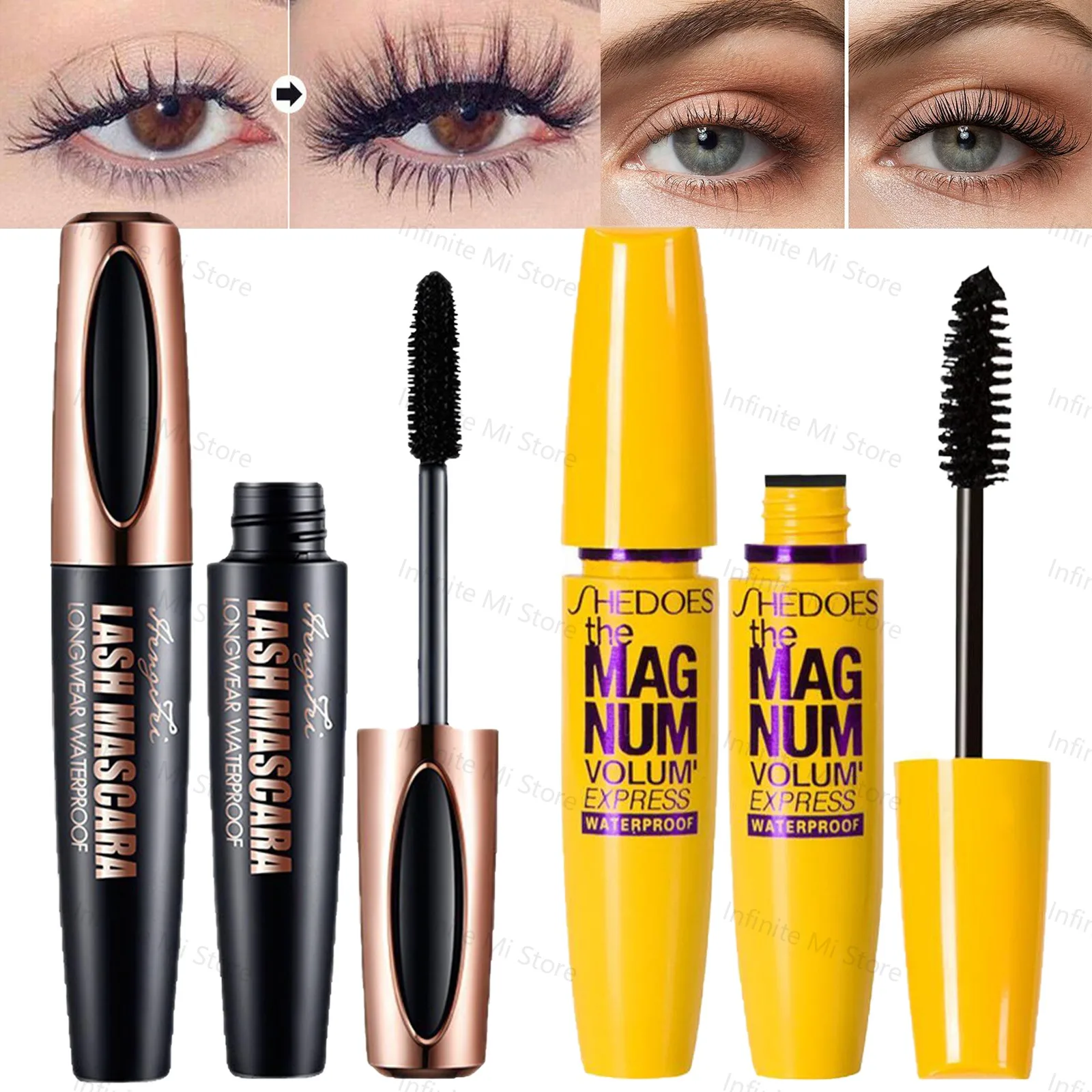 3D Extreme Volume Lash Mascara Thicken Eye black Lengthened Waterproof Sweat-proof Lasting Mascara Setting Cream