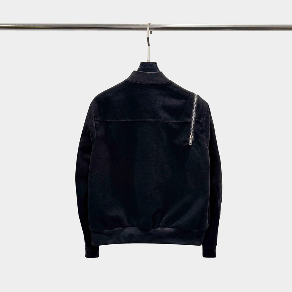 Cotton-Blend Deconstructed Women's Jacket Y2K Zipper-Detailed Casual Oversized Long-Sleeve Jacket Top 2025 Fall/Winter New