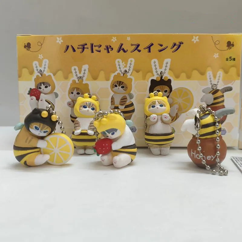New Mofusand Bee-themed Blind Box Series: Bee Cat Anime Figurine, Cute Doll, Handmade Model, Decorative Toy, Children's Gift