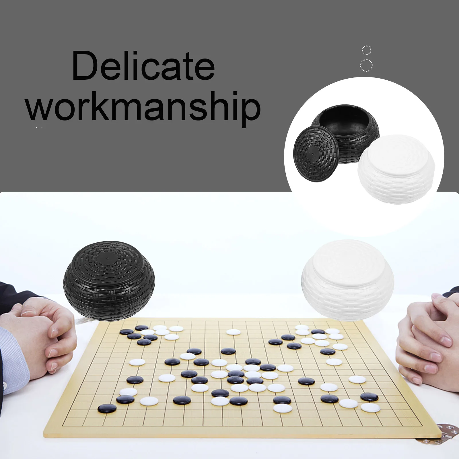 

Chess Box Storage Simple Plastic Jars Lidded Containers Circular Go Pieces Boxes Dustproof Lightweight Portable Gaming