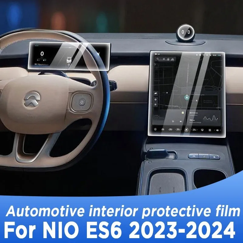 

For NIO ES6 2023 2024 Gearbox Panel Navigation Automotive Interior TPU Protective Film Anti-Scratch Sticker Accessories