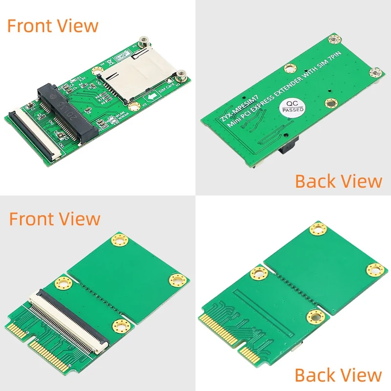 Flexibles Mini-PCI-E-MSATA-Verlängerungskabel mit SIM-Kartensteckplatz für MSATA SSD in voller Größe und halber Größe (Wifixwwanxwlan-Modul)