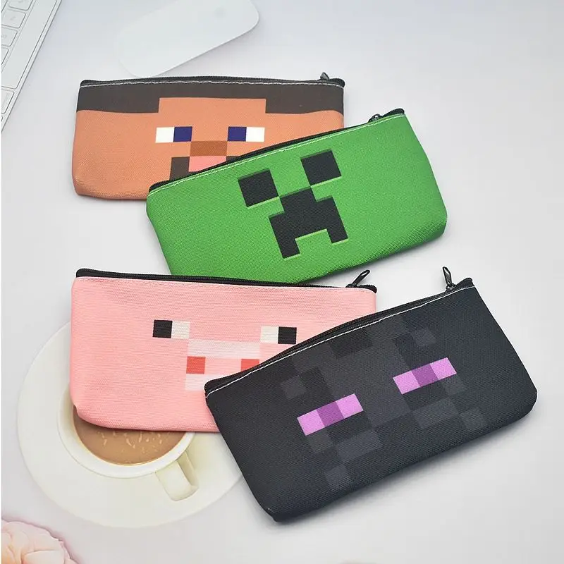 مقلمة قماش ماين كرافت للأولاد والبنات العودة إلى المدرسة حقيبة تخزين القرطاسية لعبة البضائع ستيف الزاحف أكياس قلم رصاص #2