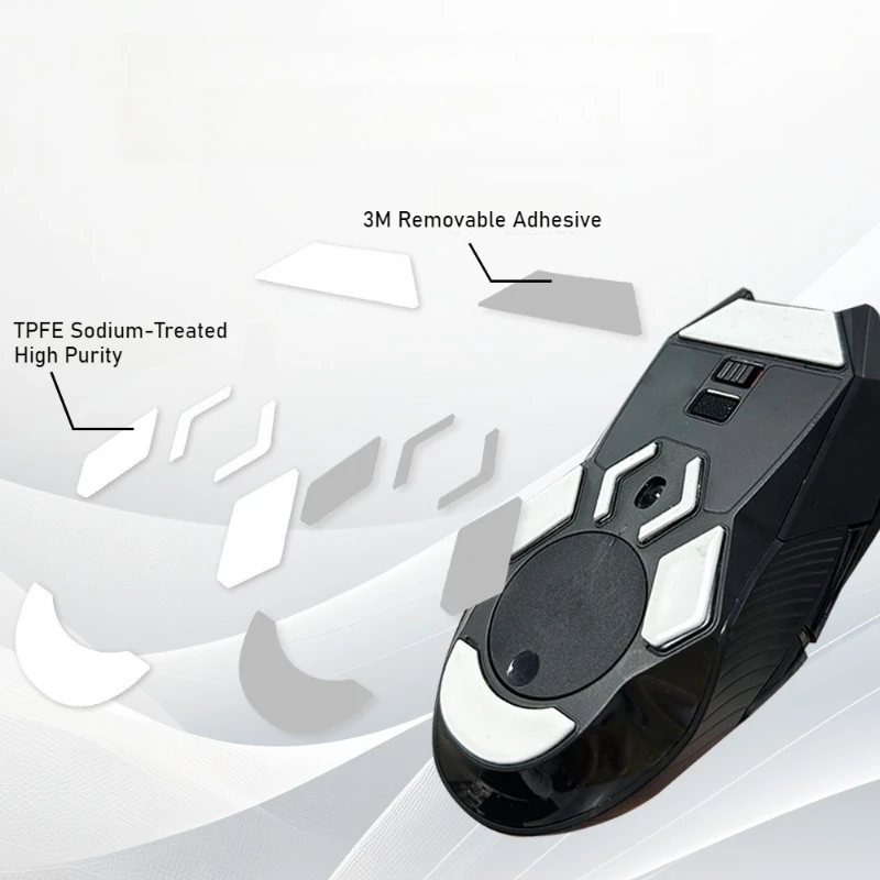 Piedini per mouse di ricambio Bordi curvi arrotondati bianchi Adesivo per piedini per mouse Pattini per mouse Piedini scorrevoli per GPW 1/2/3 G502 G903