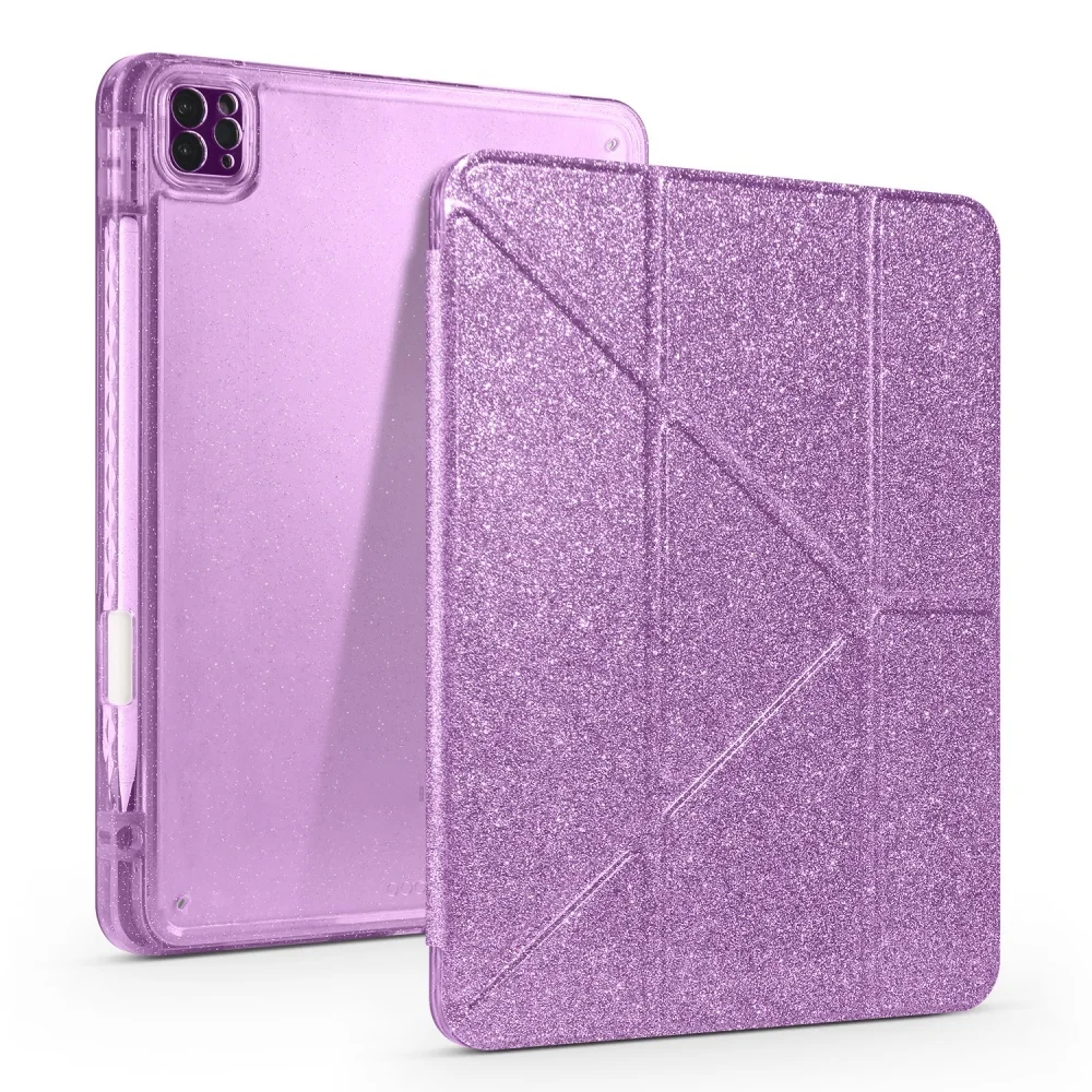 Case for iPad Air 11 inch M4/M3/M2 Glitter Bling Multi-Folding TPU Back Cover Coque For iPad Air 11 M4 M3 M2 Tablet Cover