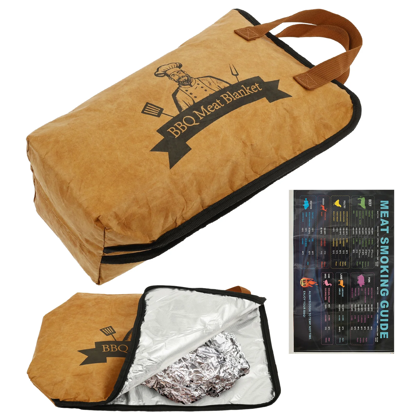 

2Pcs BBQ Blanket Waterproof Insulated Resting Bag Portable Barbecue Bag for Briskets Pork Shoulders Steaks Outdoor Camp BBQ Tool