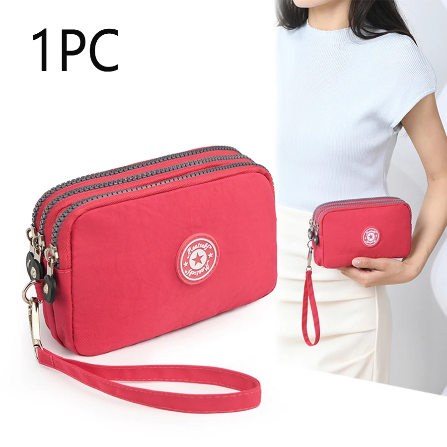 

Женский длинный кошелек, кошелек на трех молний, футляр для карт большой емкости, высококачественная сумка для мобильного телефона, клатч.