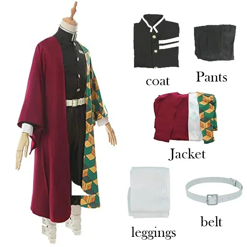 Anime Tomioka Giyuu Cosplay Kostuum Accesorios Pak Uniformen Kimetsu No Yaiba Kostuums Pruik Kind Volwassen Feest Cadeau