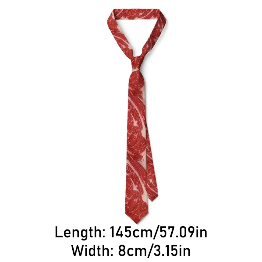 Mode 8 cm Fleisch Stil Design Krawatte Einstellbar Schmale Heiße Lebensmittel Druck Krawatte Weiche Interessante Steak Lebensmittel Druck Männer krawatte Hemd