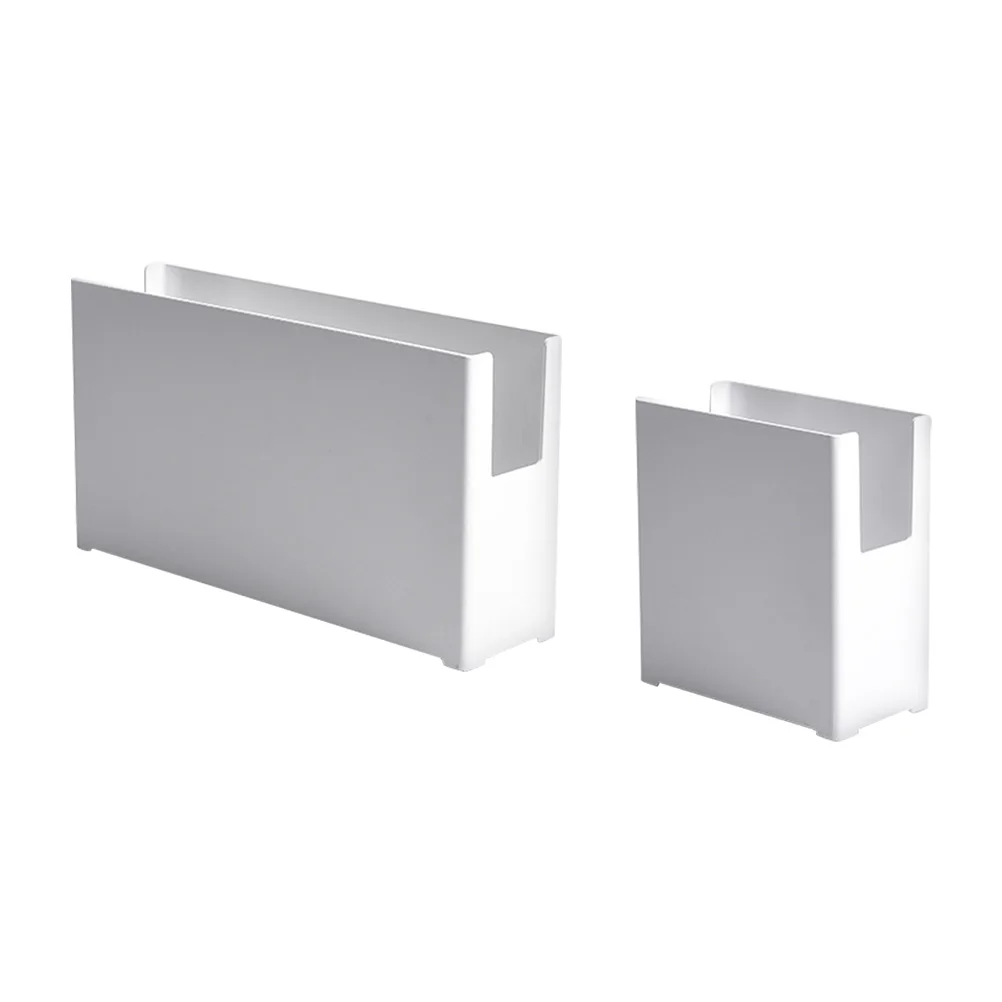 

Stackable Plastic Storage Box Multifunctional Organizing Container For Cosmetics Papers Sundries White Narrow Large Style