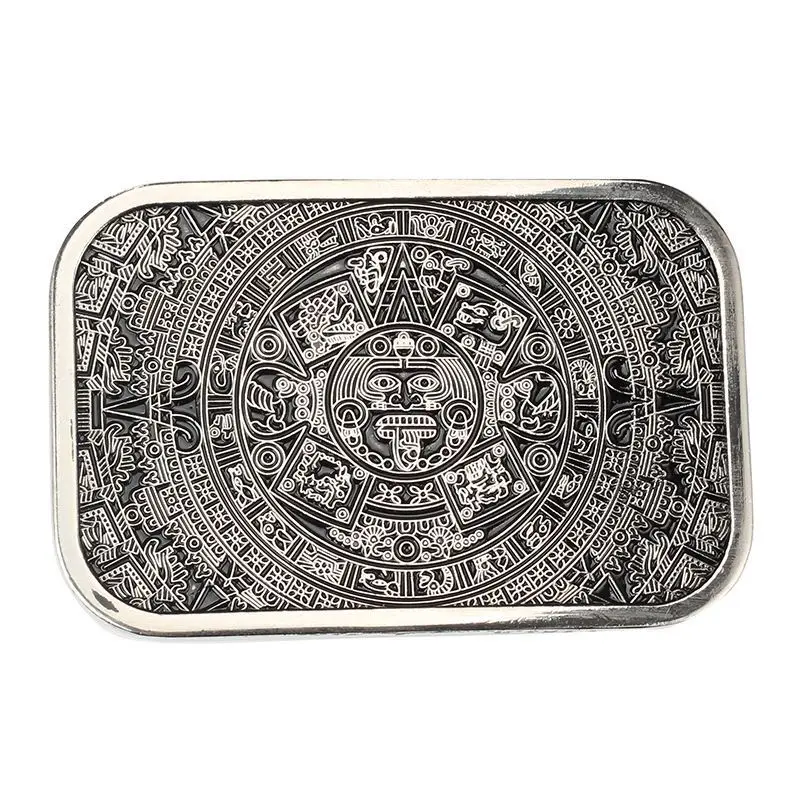 Aztec Solar Calendar Belt Buckle Mysterious ancient Mayan civilization pattern