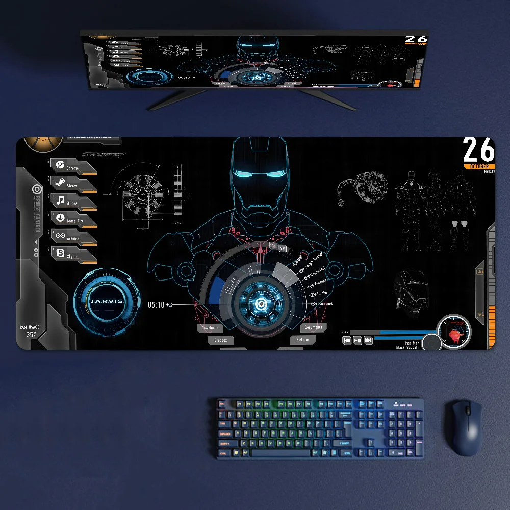 I-Iron M-Man Mousepad Large Gaming Mouse Pad LockEdge Thickened Computer Keyboard Table Desk Mat