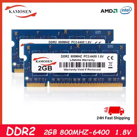 Pack of 2GB PC2-6400S DDR2 800MHz 204pin 1.8V SO-DIMM RAM notebook computer memory supports dual channels