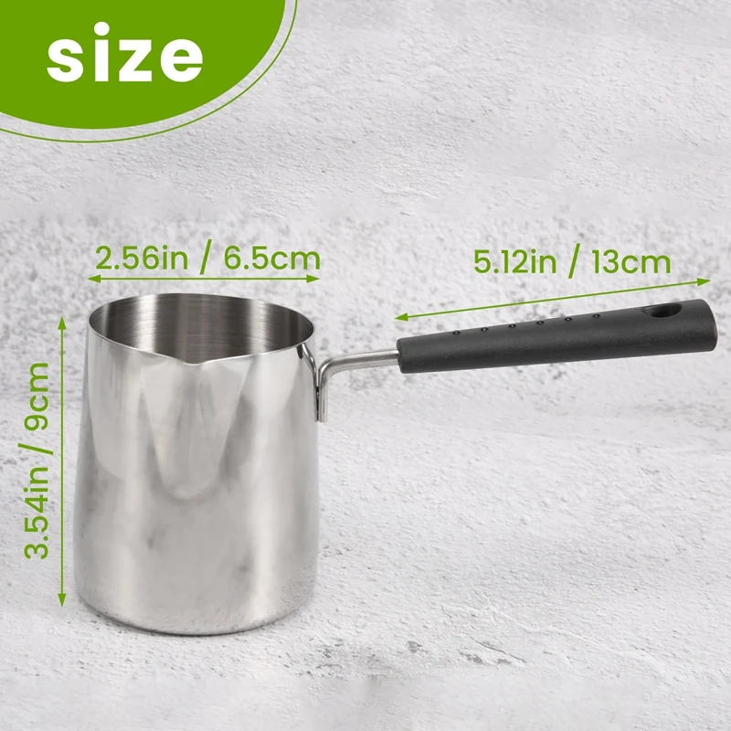 SANQ длинная ручка для плавления воска, свеча, мыло, дымоход, горшок с ароматическим воском, металлический кувшин для кофе, кувшин для вспенивания молока латте