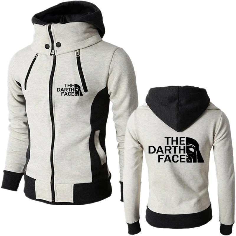 Famous Outdoor Brand THE DARTH FACE Logo Print Sports Coats Spring Men Double Zipper Hoodie Jacket Fashion Customizable Logo