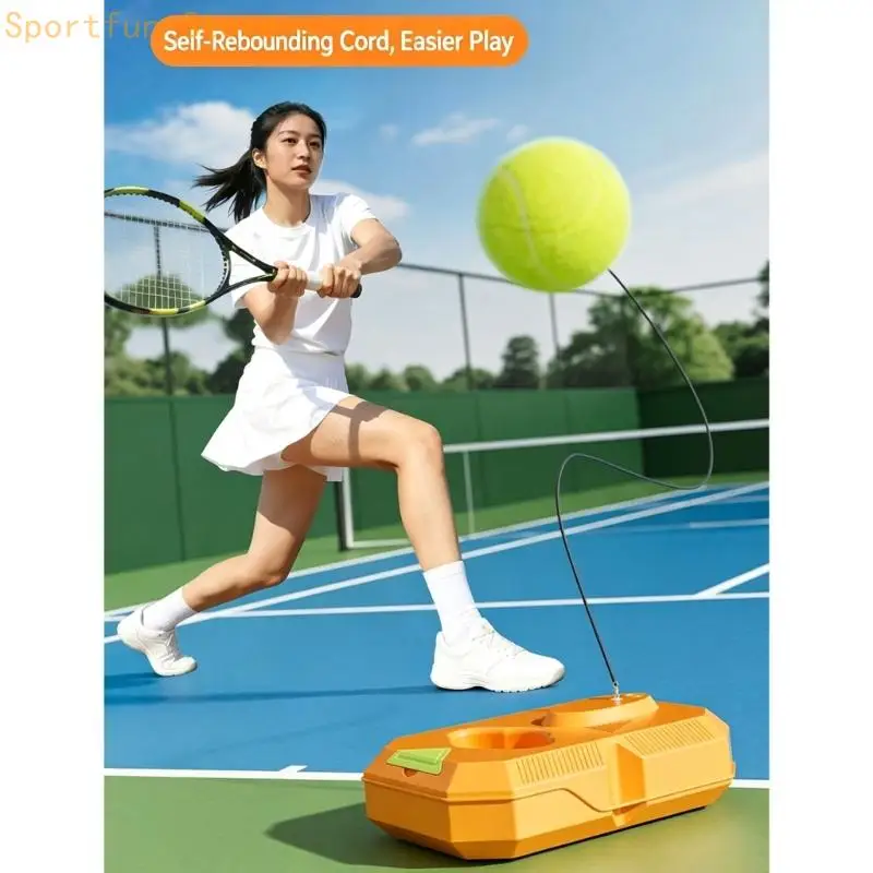 Ball Cord Tennis Trainer Set for Independent Training Stable Base No Tools Needed and Three Tension Choices Included X7JD
