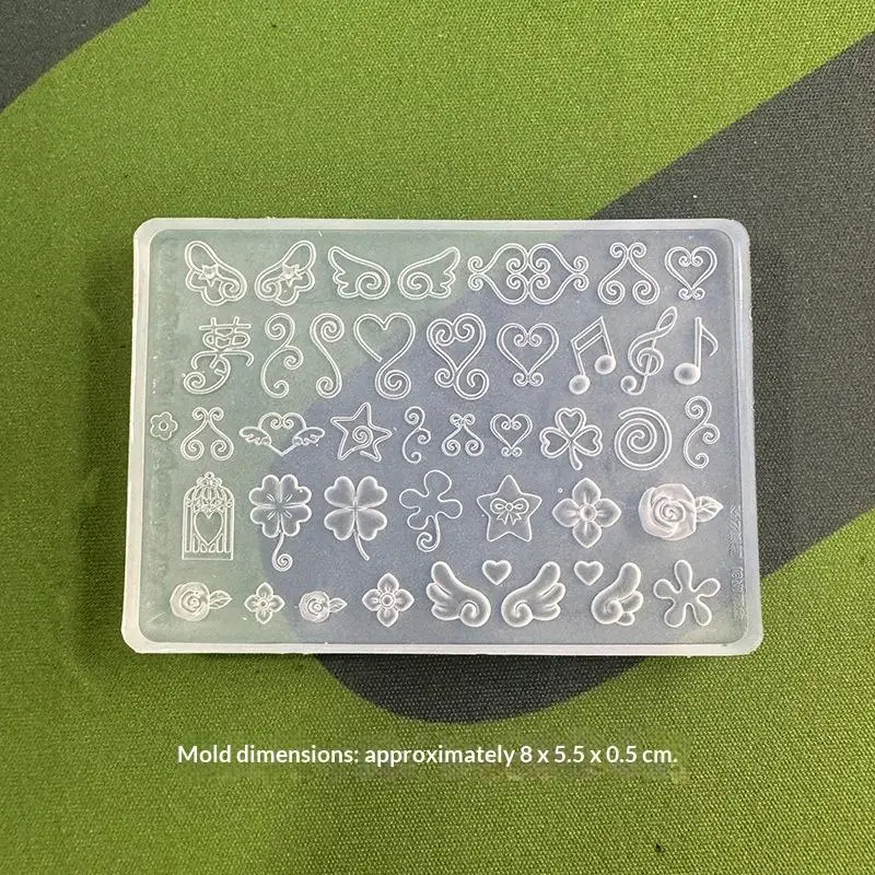 Manicure 3D Silicone Mold Clover Flower Wings Pattern Reusable for Nail Art Decor Small Resin Craft Making DIY Handcraft Tool